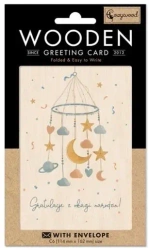 Karnet drewniany C6 + koperta Narodziny Karuzela - Cozywood