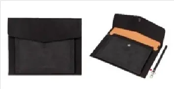 Teczka A4 z kieszonką nubuk czarna - ANTRA