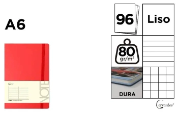 Notatnik A6/96K czerwony MIX - Cervantes