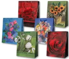 Torebka ozdobna laminowana PL-2 mała kwiaty - Panorama