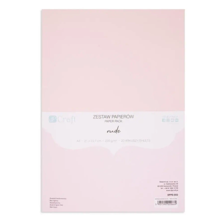 Zestaw papierów A4 20 arkuszy Nude 220g - Dalprint dpCraft