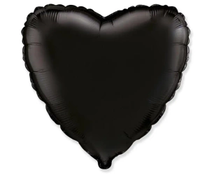 Balon foliowy 46cm Serce czarne - Godan