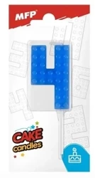 Świeczka klocki cyfra 4 niebieska - MFP