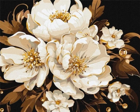 Malowanie po numerach - Biała delikatność 40x50cm - Ideyka