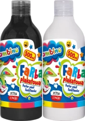 Farby plakatowe Bambino 2 szt. x 500 ml BIAŁA + CZARNA