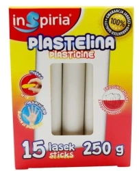 Plastelina biała 15 lasek 250g - InSpiria