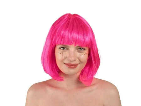 Peruka Kleopatra neonowy róż - PartyDeco