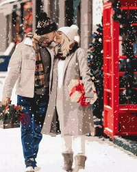 Malowanie po numerach - Świąteczny spacer 40x50cm - Ideyka