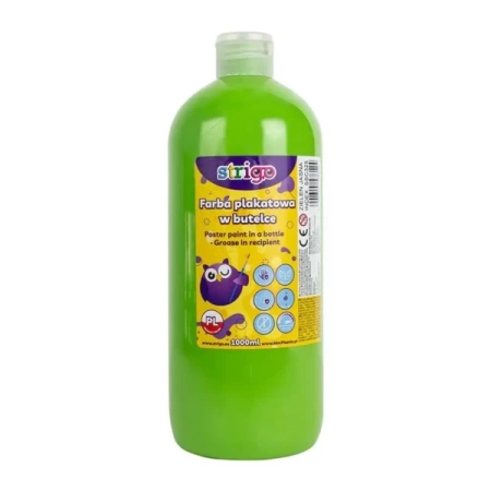 Farba plakatowa w butelce 1000ml jasnozielona - Strigo