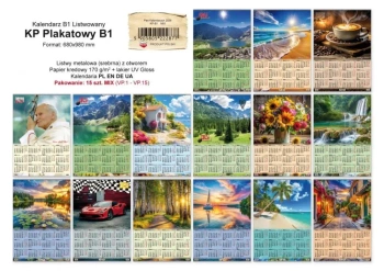 Kalendarz 2026 B1 plakatowy z listwą (15szt) - Pan Kalendarzyk