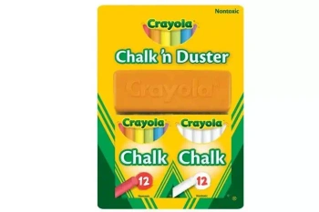 Kreda 2x12 szt. biała + kolorowa + gąbka