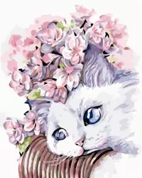 Malowanie po numerach - Zamyślony kotek 40x50cm - ArtiFly