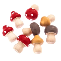 Dekoracje drewniane samoprzylepne grzyby 8szt - Dalprint dpCraft