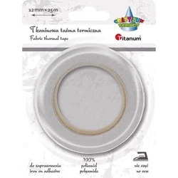 Taśma termiczna tkaninowa 12mm 25m biała - Titanum