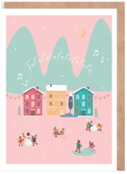 Kartka Boże Narodzenie Falalala, eko koperta K136 - Cardie