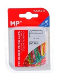 Spinacz biurowy 28mm 80szt kolorowe - MP Main Paper