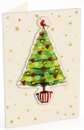 Karnet C6 naklejany + kop. Święta Choinka - Cozywood
