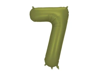 Balon foliowy cyfra 7 86cm oliwkowy - PartyDeco