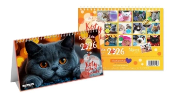Kalendarz 2026 biurkowy Koty - Kukartka