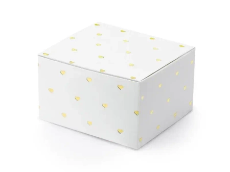 Pudełeczka serca białe 6x3,5x5,5cm 10szt - PartyDeco