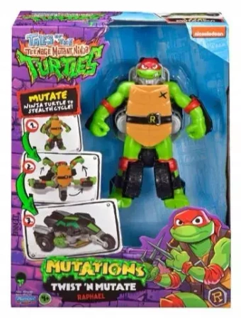 WOJOWNICZE ŻÓŁWIE NINJA Twist n Mutate Raphael, pojazd z figurką