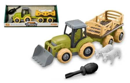 Traktor rolniczy z przyczepą i figurkami zwierząt - SWEDE