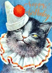 Karnet B6 z kopertą Urodziny Kot - klaun - Madame Treacle