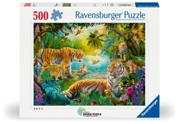 Puzzle 2D: Rodzina Tygrysów 500el - Ravensburger