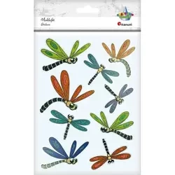 Naklejki foliowe 3D ważki mix 9szt. - Titanum