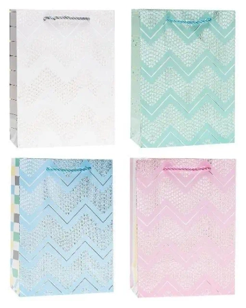 Torebka ozdobna 18x24x8cm hot-stamp mix ROZETTE