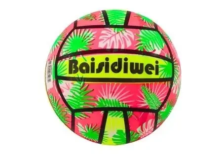 Piłka gumowa jaskrawa we wzorki pomarańczowa 24cm - Leantoys