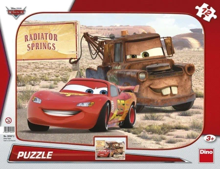 Puzzle 12 Ramkowe Auta: Zygzak i Złomek DINO - Auta