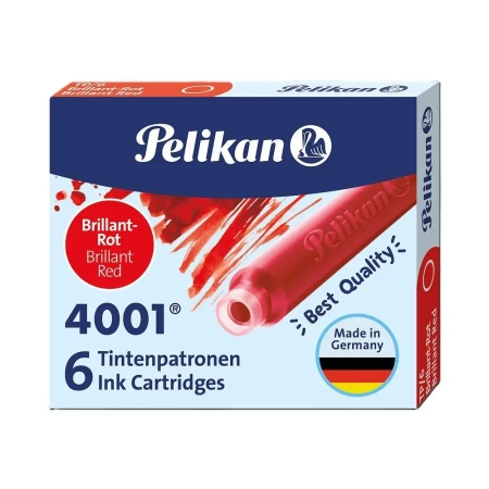 Naboje krótkie TP/6 czerwone - PELIKAN