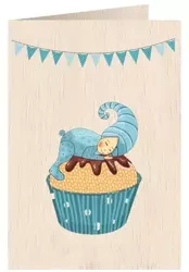 Karnet drewniany C6 + koperta Narodziny chłopiec - Cozywood