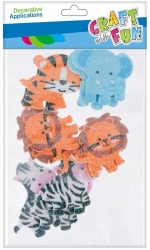 Craft with Fun Ozdoba dekoracyjna Eva Zwierz Dzi samoprzylepna 14szt 12/288