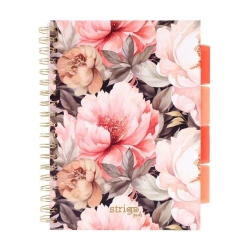 Kołozeszyt Pads B5/100K kratka Kwiaty beżowy - Strigo