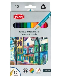 Kredki ołówkowe trójkątne Jumbo 12 kolorów - TOMA