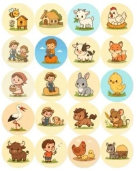 Naklejki motywacyjne farma 25mm - Tobby