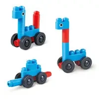 Klocki konstrukcyjne Auta i Zwierzaki 6 elementów 18m+ - PolyM