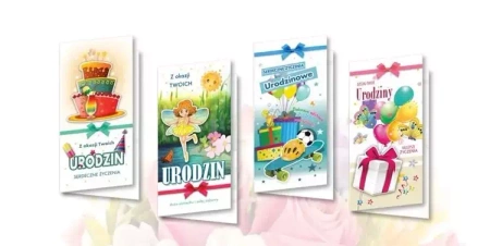 Karnet DL De Lux. Złocony Urodziny MIX (10szt.) - praca zbiorowa