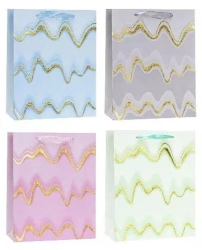 Torebka ozdobna 26x32x10cm hot-stamp mix ROZETTE