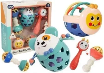Zestaw grzechotek miękkie gryzaki 5szt - Leantoys
