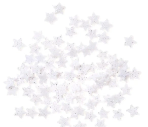 Gwiazdki z brokatem białe 1,1cm 96szt - Dalprint