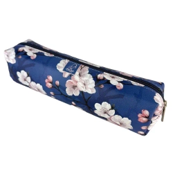 Piórnik szkolny młodzieżowy prostokąt kostka Kwiaty Wiśni - EV-Corp