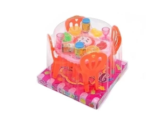 Stół z krzesłami dla lalek 15el - ADAR