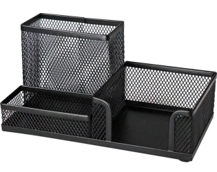 Przybornik na biurko siatka czarny - Titanum