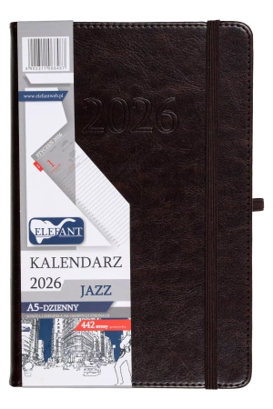 Kalendarz 2026 A5 dzienny Jazz czekoladowy - praca zbiorowa