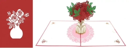 Karnet 12x18 cm + koperta POP-UP Róże - DaVinci