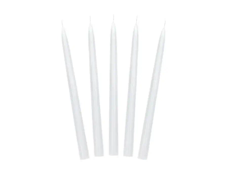 Świeca stożkowa matowa biały 24cm 10szt - PartyDeco