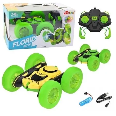 Samochód kaskaderski RC zielony - Leantoys